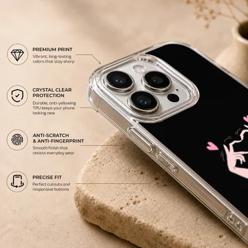 Bad Bitch minimalist hand gesture on phone case — Info