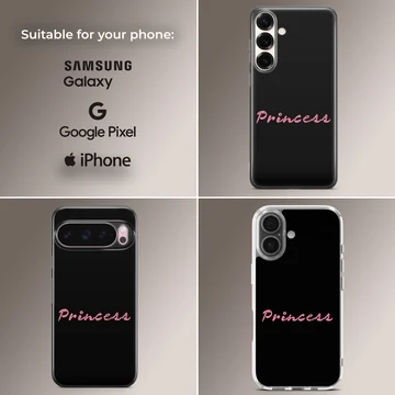 Bad Bitch phone case with edgy pink typography on black background. — Collage