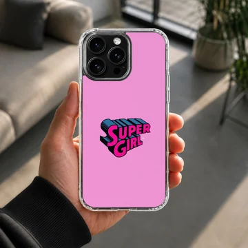 Phone case with 'Super Girl' design and bold typography — Lifestyle