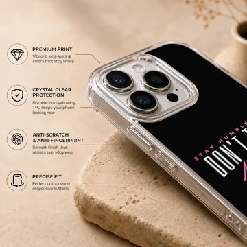 Bold typography design with empowering message on phone case — Info