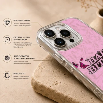 Edgy Bad Bitch design with bold typography on phone case — Info