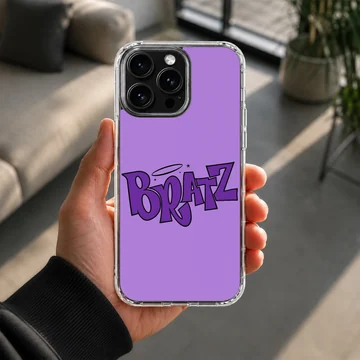 Bad Bitch typography in purple phone case — Lifestyle