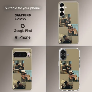 Bad Bunny music icon design on phone case — Collage