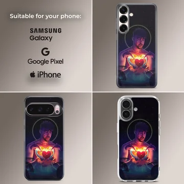 Bad Bunny inspired phone case with vibrant artwork — Collage
