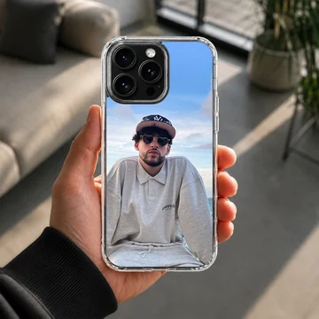 Photographic design of Bad Bunny on phone case — Lifestyle