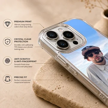 Photographic design of Bad Bunny on phone case — Info