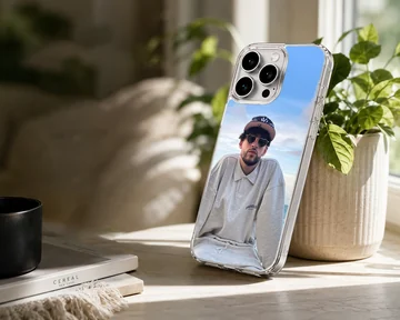 Photographic design of Bad Bunny on phone case — Lifestyle