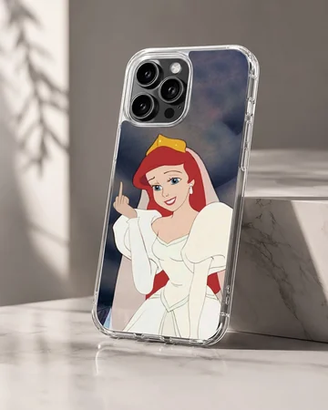 Bad Princess cartoon character with cheeky gesture on phone case — Hero