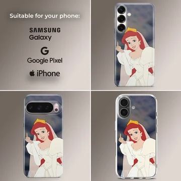 Bad Princess cartoon character with cheeky gesture on phone case — Collage