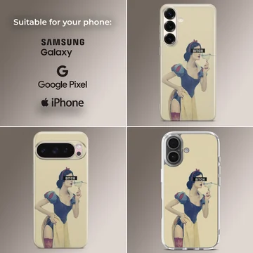 Bad Princess edgily illustrated on phone case with bold text. — Collage