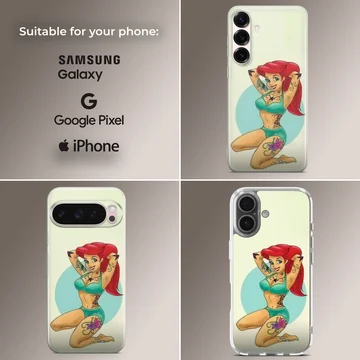 Playful Bad Princess digital illustration on phone case — Collage