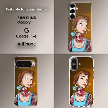 Bad princess with tattoos and edgy look on phone case — Collage