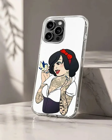 Bad Princess with tattoos and bird cartoon phone case