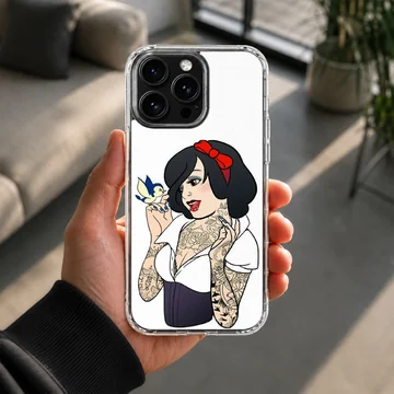 Bad Princess with tattoos and bird cartoon phone case — Lifestyle