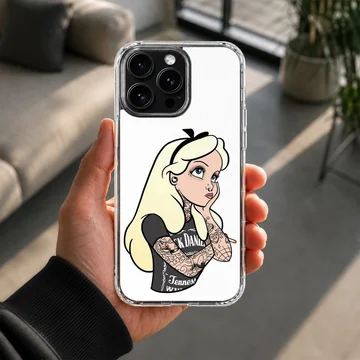 Edgy cartoon design of a bad princess on phone case — Lifestyle