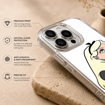Edgy cartoon design of a bad princess on phone case — Info