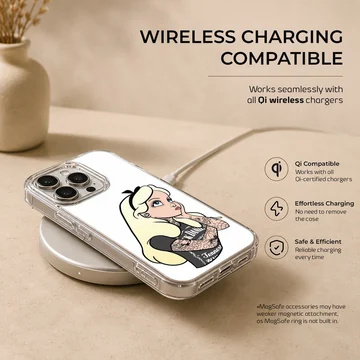 Edgy cartoon design of a bad princess on phone case — Charging