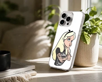 Edgy cartoon design of a bad princess on phone case — Lifestyle