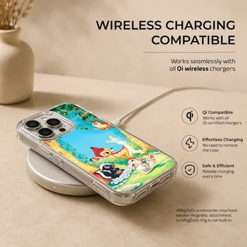 Bambi and friends in a colorful forest on phone case — Charging