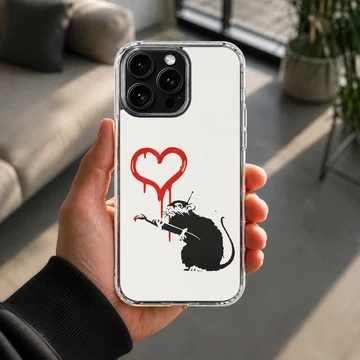 Bansky-inspired rat with dripping heart graffiti phone case — Lifestyle