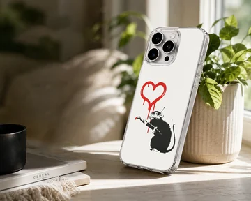 Bansky-inspired rat with dripping heart graffiti phone case — Lifestyle