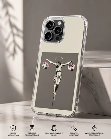 Bansky style graffiti artwork on phone case — Specs