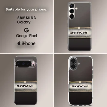 Banksy style phone case with minimal design artwork — Collage
