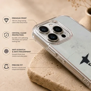 Minimalist Bansky artwork on a phone case. — Info
