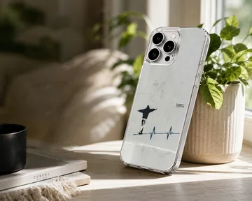 Minimalist Bansky artwork on a phone case. — Lifestyle