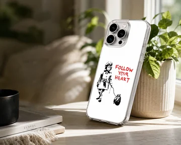 Bansky501 phone case featuring a minimalist heart-themed graffiti artwork — Lifestyle