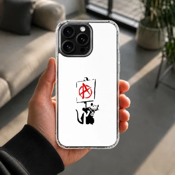 Bansky-style graffiti featuring an Anarchy Cat on a phone case — Lifestyle