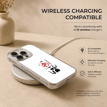 Bansky-style graffiti featuring an Anarchy Cat on a phone case — Charging