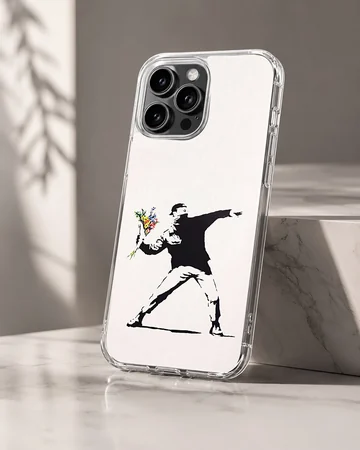 Bansky-inspired minimalist graffiti style phone case — Hero