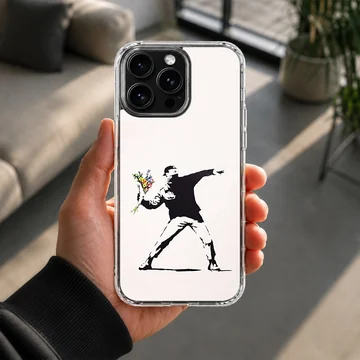 Bansky-inspired minimalist graffiti style phone case — Lifestyle