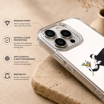 Bansky-inspired minimalist graffiti style phone case — Info
