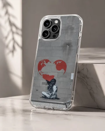 Bansky701 design featuring a heart and world illustration on phone case — Hero
