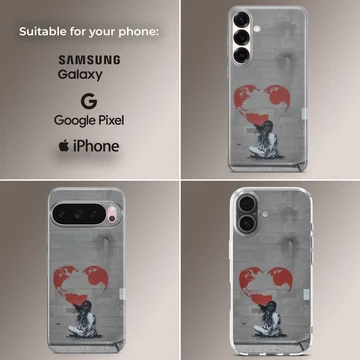 Bansky701 design featuring a heart and world illustration on phone case — Collage