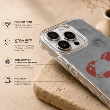 Bansky701 design featuring a heart and world illustration on phone case — Info