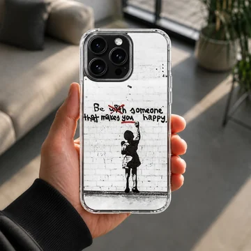 Minimalist graffiti art phone case featuring Banksy-inspired design — Lifestyle