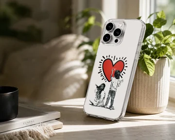 Bansky inspired artwork of children and a heart on phone case — Lifestyle