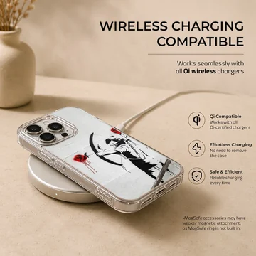 Bansky graffiti with archer and red roses on phone case — Charging