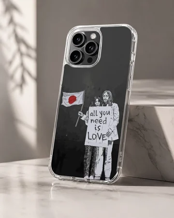 Bansky-inspired graffiti art with love message phone case — Hero
