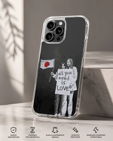 Bansky-inspired graffiti art with love message phone case — Specs