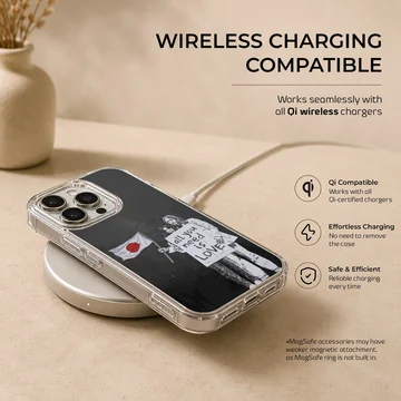 Bansky-inspired graffiti art with love message phone case — Charging
