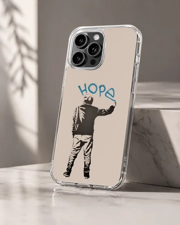 Bansky 'Hope' graffiti design on phone case — Hero