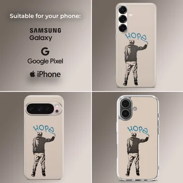Bansky 'Hope' graffiti design on phone case — Collage