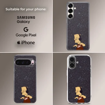 Bart Simpson dancing with headphones on phone case — Collage