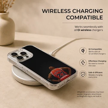 Dynamic basketball player illustration on phone case — Charging
