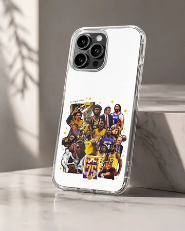 Dynamic collage of basketball legends on phone case — Hero