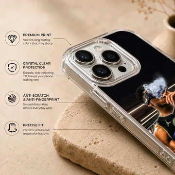 Dynamic basketball player with smoke effect, phone case — Info
